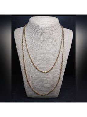 Vintage Jewelry TRIFARI Gold Tone Double Chain Necklace